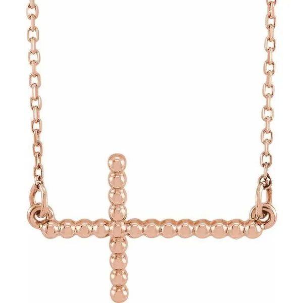 Beaded Sideways Cross Necklace Becky Beck's Jewelry DeKalb, IL