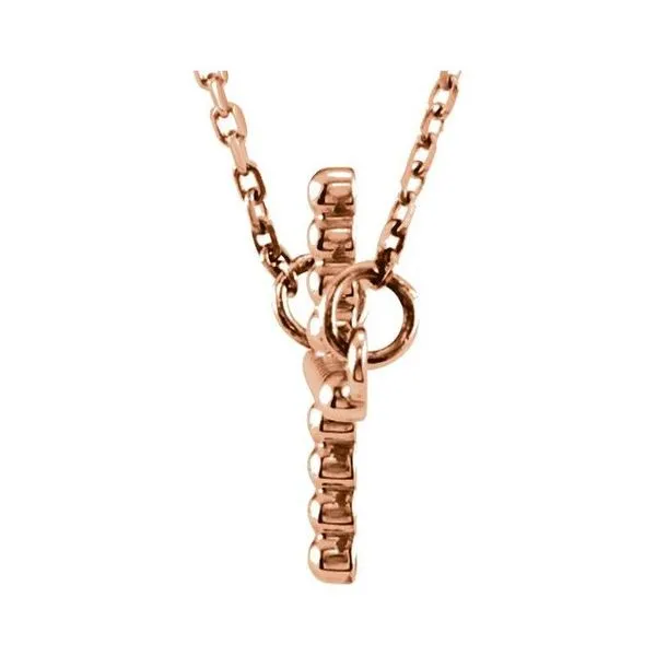 Beaded Sideways Cross Necklace Image 2 Scirto's Jewelry Lockport, NY