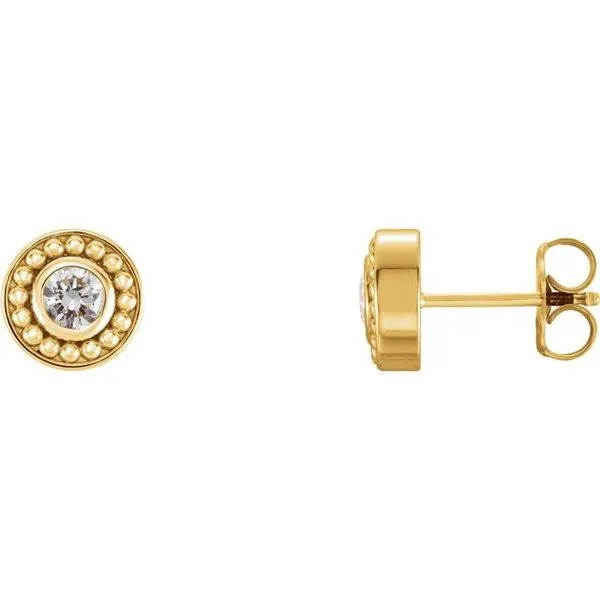 Bezel-Set Beaded Earrings J. Meredith Jewelers Delafield, WI