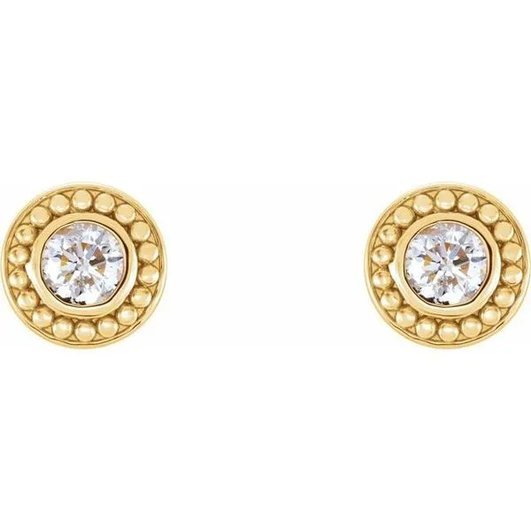 Bezel-Set Beaded Earrings Image 2 Long Jewelers Chesapeake, VA