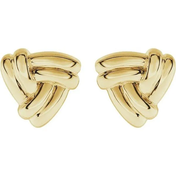 Triangle Knot Earrings Image 2 D'Errico Jewelry Scarsdale, NY