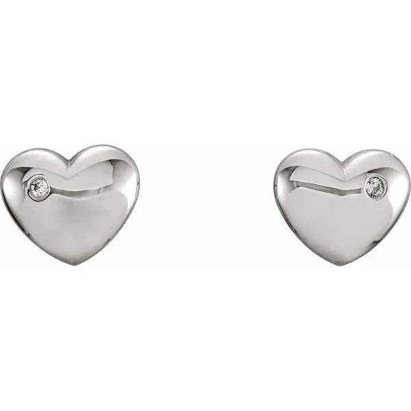 Puffed Heart Earrings Image 2 James & Williams Jewelers Berwyn, IL
