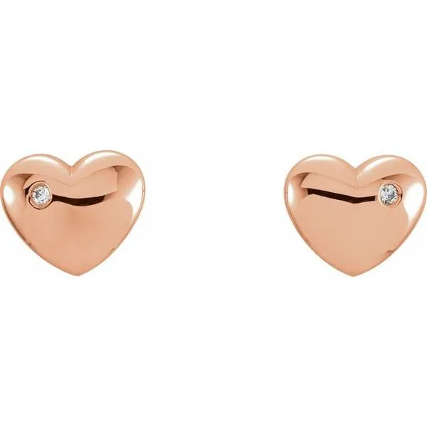 Puffed Heart Earrings Image 2 Long Jewelers Chesapeake, VA