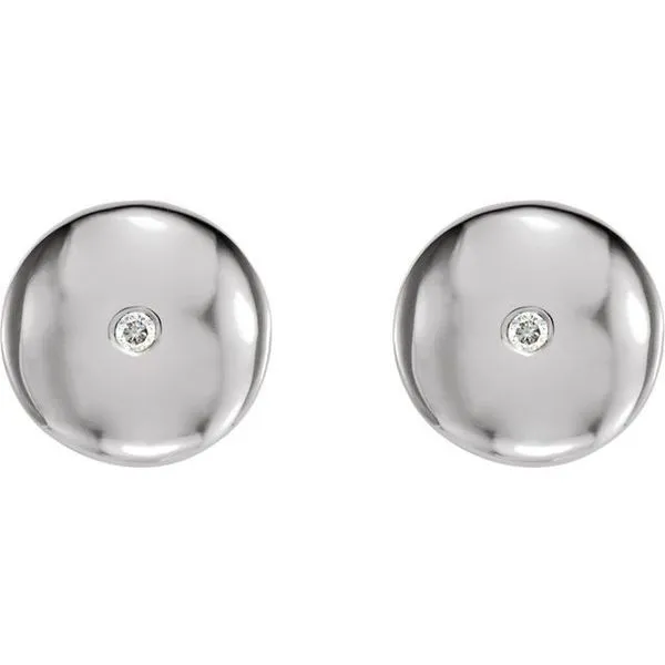 Domed Circle Earrings Image 2 James & Williams Jewelers Berwyn, IL
