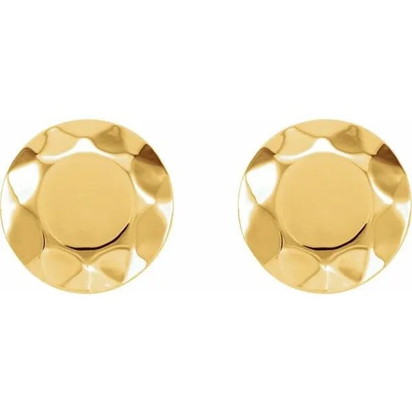 Faceted Circle Stud Earrings Image 2 Scirto's Jewelry Lockport, NY