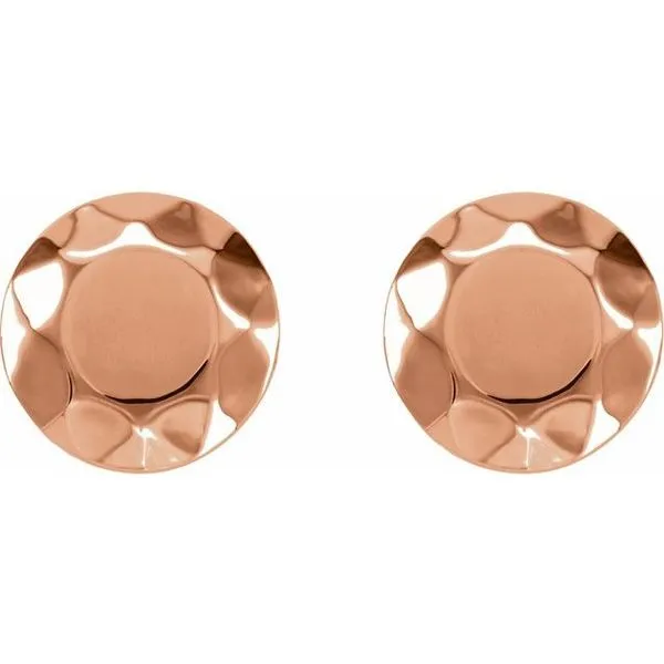 Faceted Circle Stud Earrings Image 2 James & Williams Jewelers Berwyn, IL