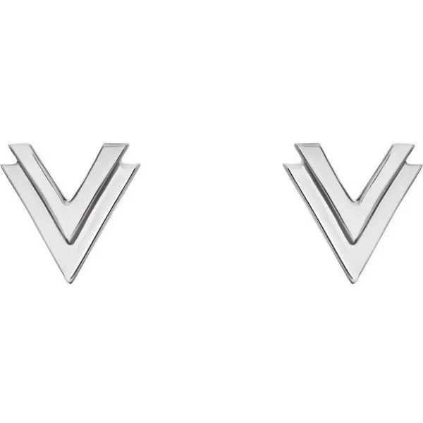Double V Earrings Image 2 James & Williams Jewelers Berwyn, IL