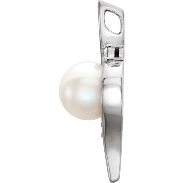 Accented Pearl Pendant Image 2 D'Errico Jewelry Scarsdale, NY