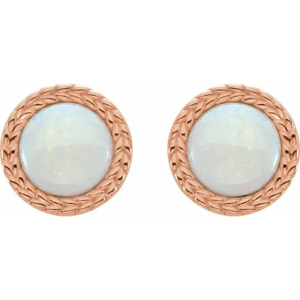 Cabochon Bezel-Set Leaf Earrings Image 2 Rasmussen Jewelers Spanish Fork, UT