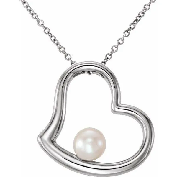 Pearl Heart Necklace Long Jewelers Chesapeake, VA