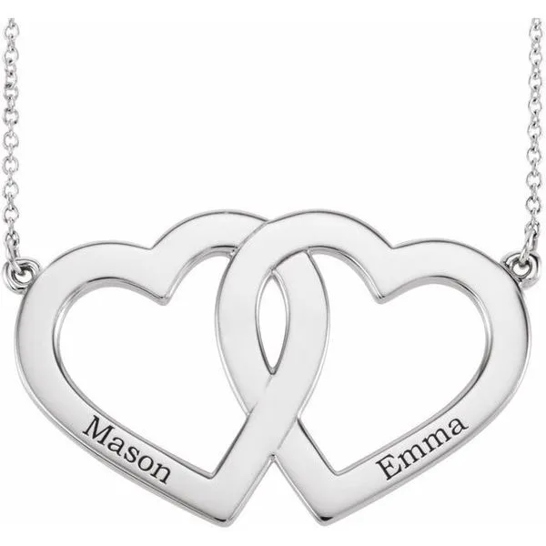 Family Engravable Heart Necklace Image 3 Scirto's Jewelry Lockport, NY