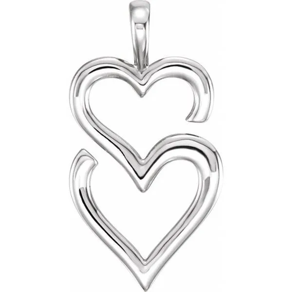 Double Heart Pendant Long Jewelers Chesapeake, VA