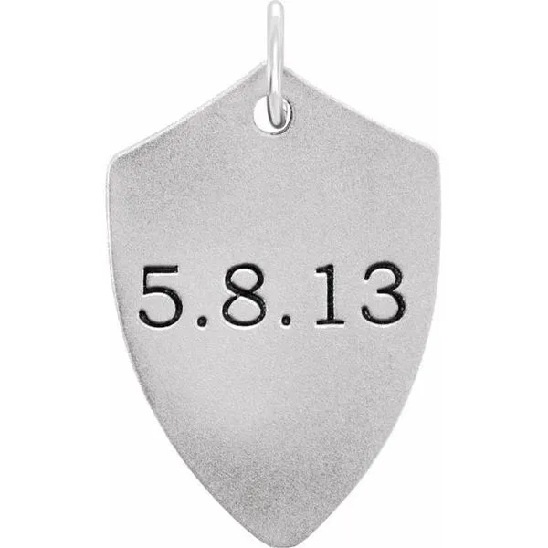 Engravable Shield Pendant Image 3 Hopman Jewelers Elkhart, IN