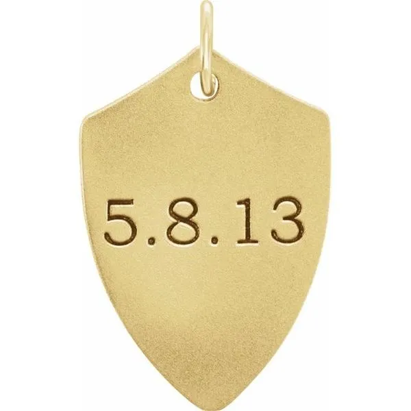 Engravable Shield Pendant Image 3 Rasmussen Jewelers Spanish Fork, UT