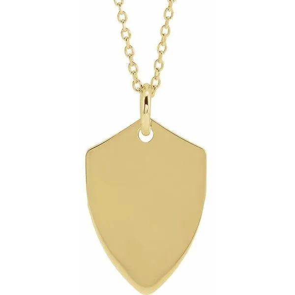Engravable Shield Necklace James & Williams Jewelers Berwyn, IL