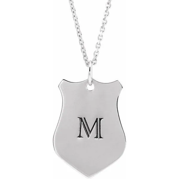 Engravable Shield Necklace Image 3 Arnold's Jewelry and Gifts Logansport, IN