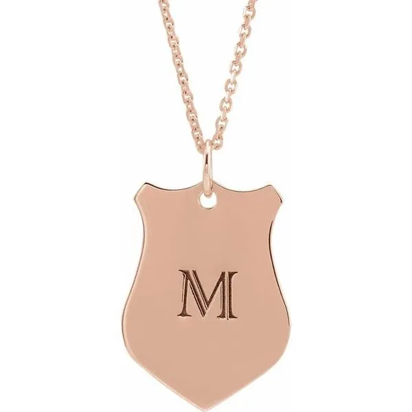 Engravable Shield Necklace Image 2 James & Williams Jewelers Berwyn, IL