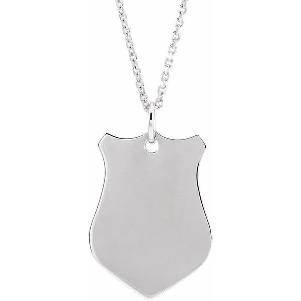Engravable Shield Necklace Hopman Jewelers Elkhart, IN