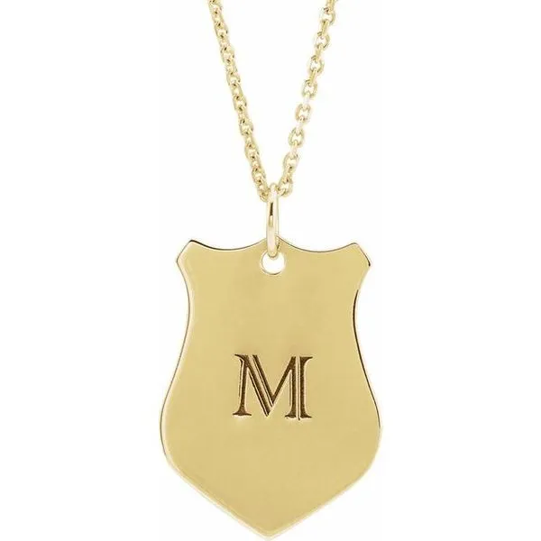 Engravable Shield Necklace Image 2 Holly's Jewelry Mountain Home, AR