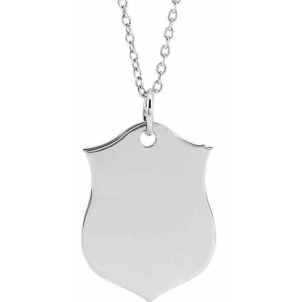 Engravable Shield Necklace Hopman Jewelers Elkhart, IN
