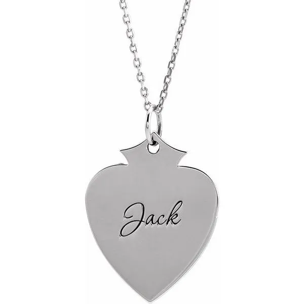 Engravable Shield Necklace Image 3 Arnold's Jewelry and Gifts Logansport, IN