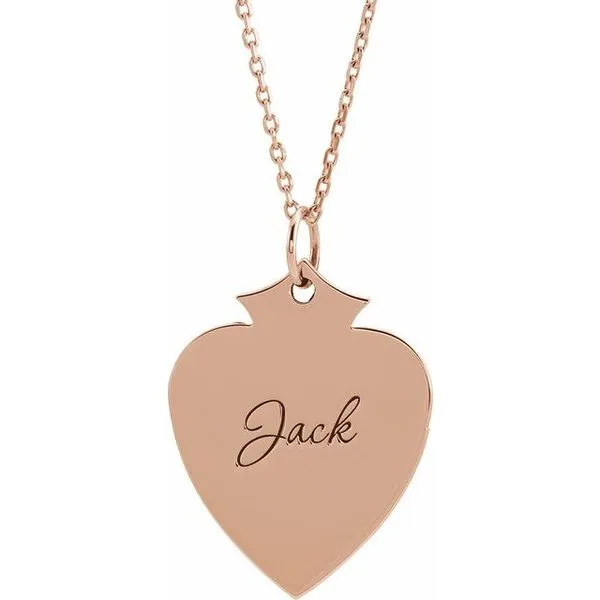 Engravable Shield Necklace Image 3 Leslie E. Sandler Fine Jewelry and Gemstones rockville , MD