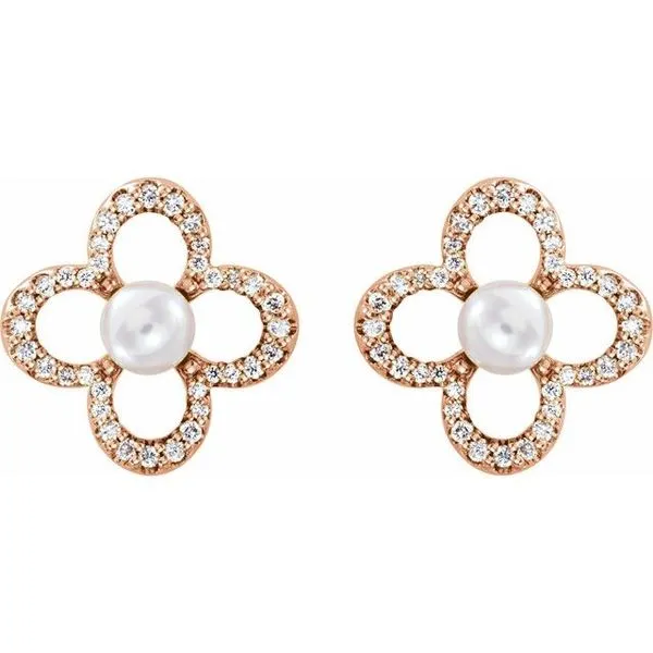Pearl Clover Earrings Image 2 Long Jewelers Chesapeake, VA