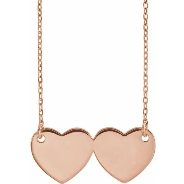 Engravable Double Heart Necklace James & Williams Jewelers Berwyn, IL