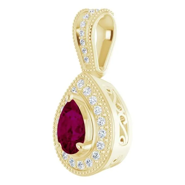 Halo-Style Vintage-Inspired Pendant Image 2 James & Williams Jewelers Berwyn, IL