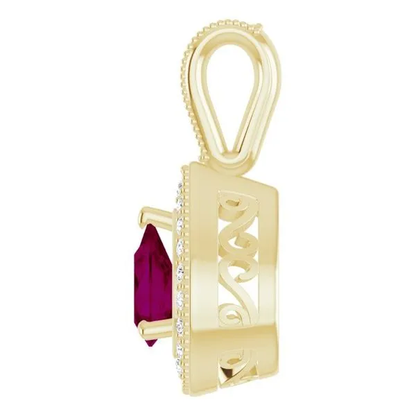 Halo-Style Vintage-Inspired Pendant Image 3 James & Williams Jewelers Berwyn, IL