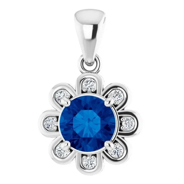 Floral-Inspired Halo-Style Pendant Scirto's Jewelry Lockport, NY