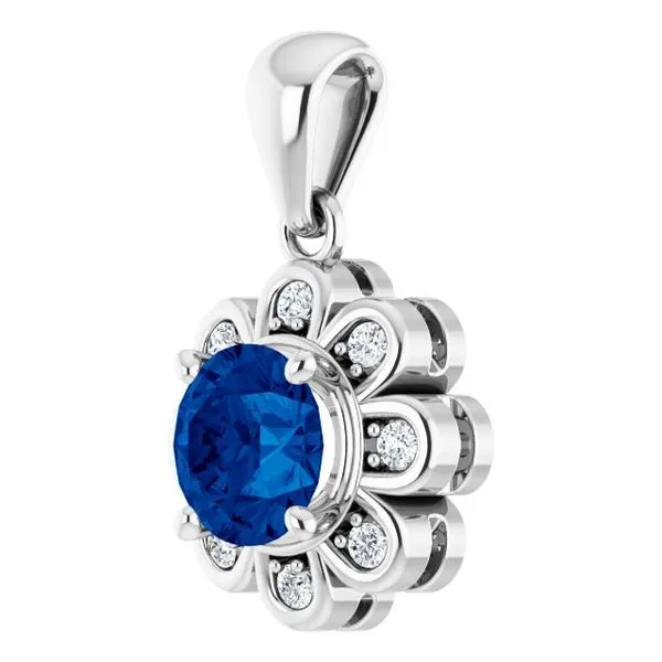 Floral-Inspired Halo-Style Pendant Image 2 Smith Jewelers Franklin, VA