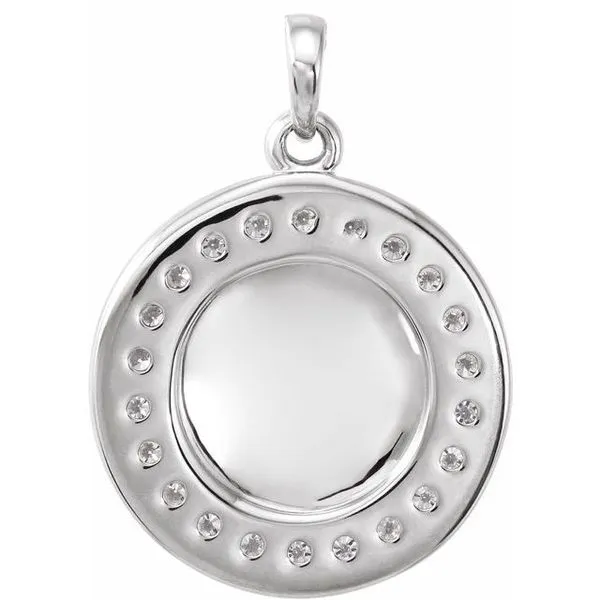 Engravable Halo-Style Necklace Image 3 Hopman Jewelers Elkhart, IN