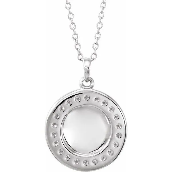 Engravable Halo-Style Necklace Image 4 James & Williams Jewelers Berwyn, IL