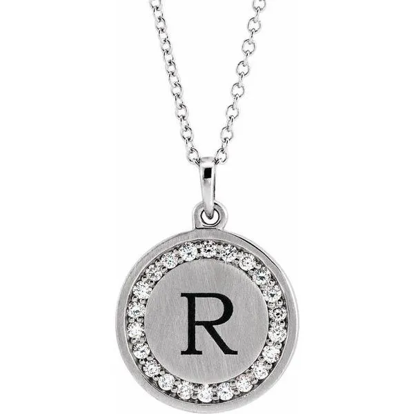 Engravable Halo-Style Necklace Image 3 Hopman Jewelers Elkhart, IN