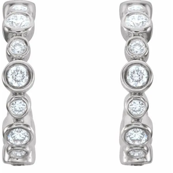 Bezel-Set Hoop Earrings Image 2 Bauble Patch Jewelers Comstock Park, MI