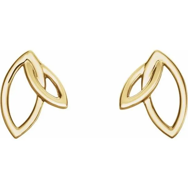 Double Leaf Earrings Image 2 James & Williams Jewelers Berwyn, IL