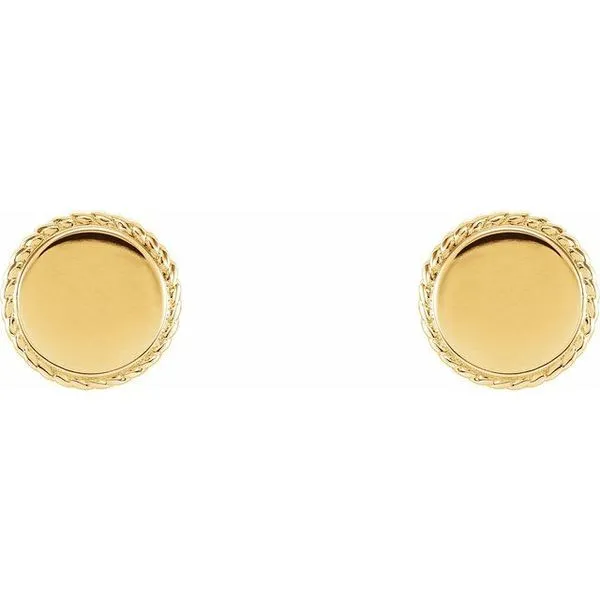 Engravable Rope Earrings Image 2 Hopman Jewelers Elkhart, IN