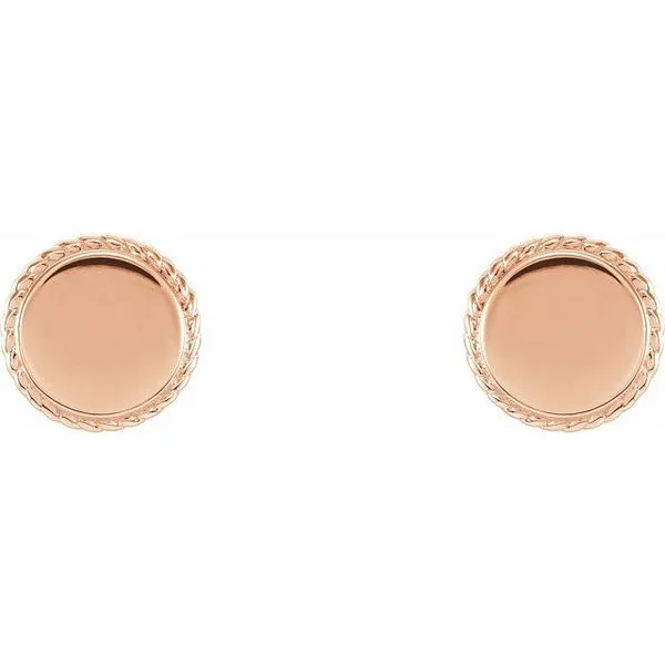 Engravable Rope Earrings Image 2 Scirto's Jewelry Lockport, NY