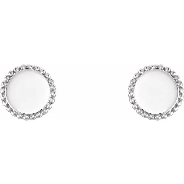 Engravable Beaded Earrings Image 2 James & Williams Jewelers Berwyn, IL