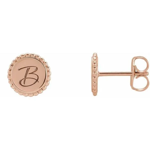 Engravable Beaded Earrings Image 3 Hopman Jewelers Elkhart, IN