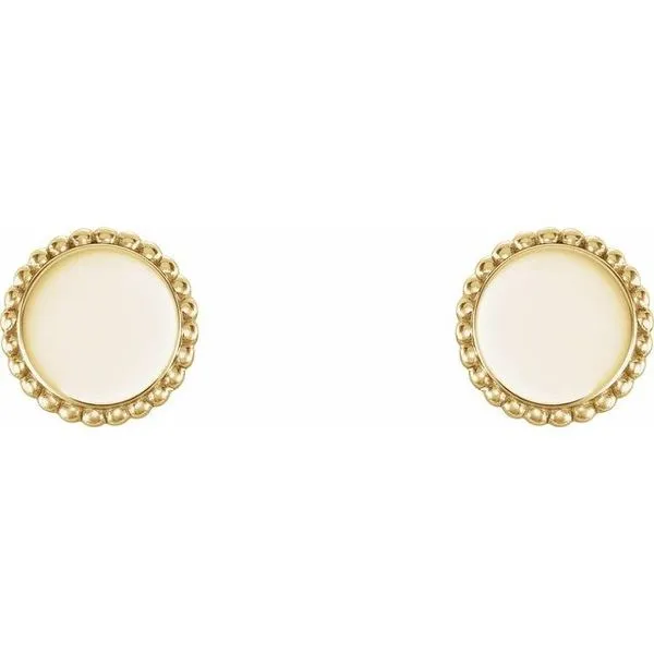 Engravable Beaded Earrings Image 2 James & Williams Jewelers Berwyn, IL