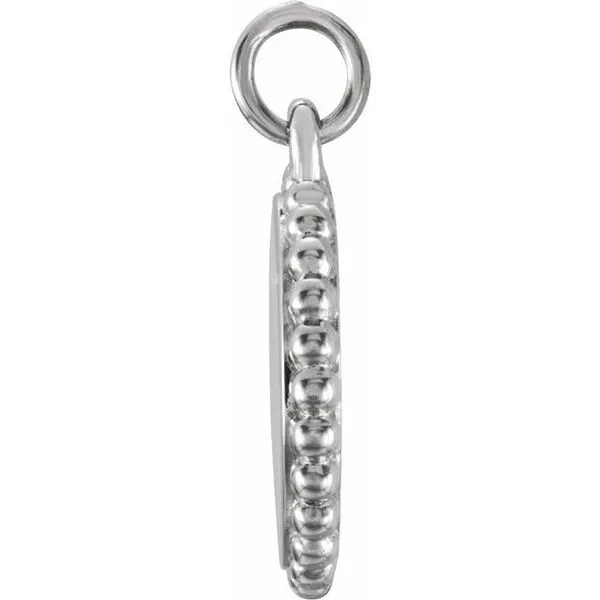 Engravable Beaded Disc Pendant Image 2 Studio D Jewelers Woodstock, IL