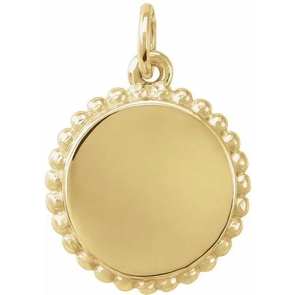 Engravable Beaded Disc Pendant Hopman Jewelers Elkhart, IN
