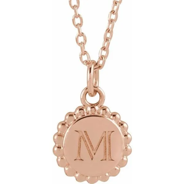 Engravable Beaded Disc Necklace Image 3 Hopman Jewelers Elkhart, IN