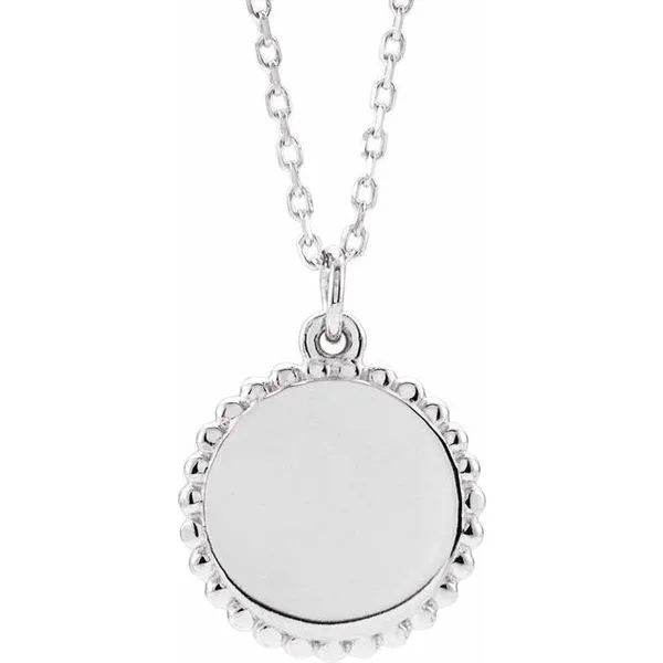 Engravable Beaded Disc Necklace Gaines Jewelry FLINT, MI