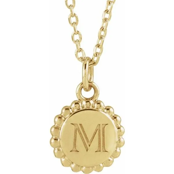 Engravable Beaded Disc Necklace Image 3 Beckman Jewelers Inc Ottawa, OH