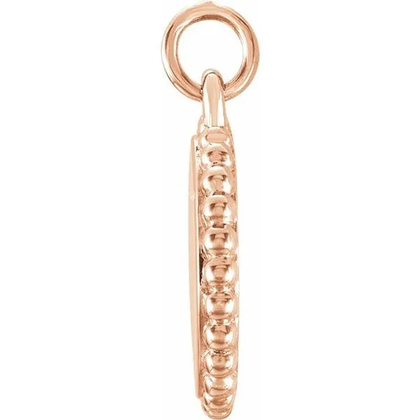 Engravable Beaded Disc Pendant Image 2 Scirto's Jewelry Lockport, NY