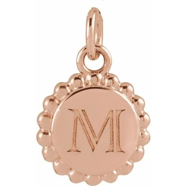 Engravable Beaded Disc Pendant Image 3 Hopman Jewelers Elkhart, IN