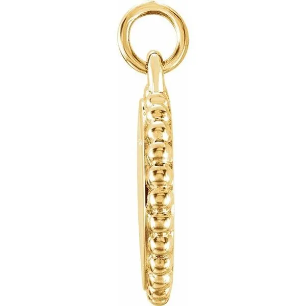 Engravable Beaded Disc Pendant Image 2 Boyd Jewelers Wesley Chapel, FL